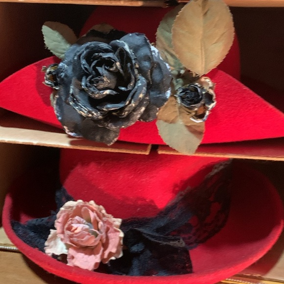 Vintage Collector’s Bundle 6 Different Wool /Velvet/Straw Hats Retro Storage Box - Picture 9 of 17